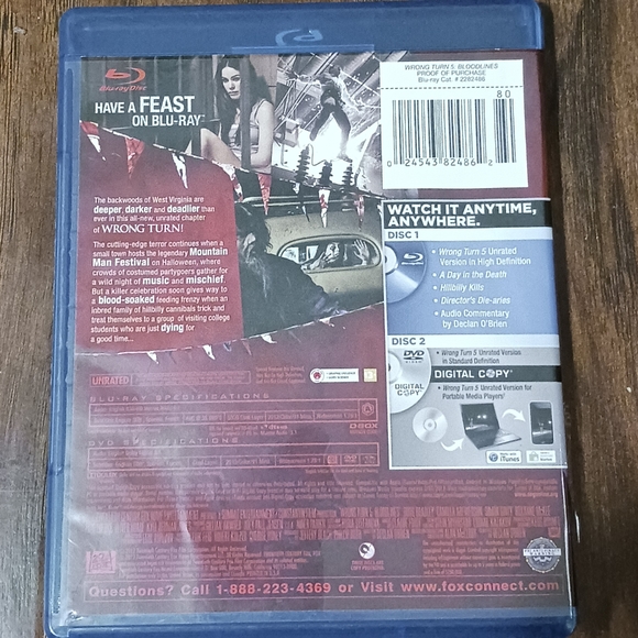 WRONG TURN 5 BLOODLINES Unrated on BLU-RAY - Picture 2 of 2